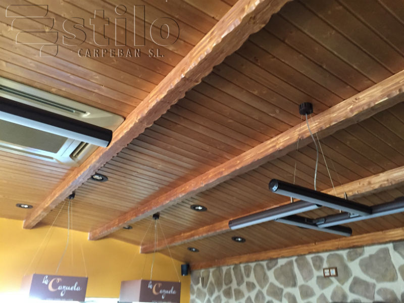 Techo de madera. Instalaciones comerciales, tienda de decoracin. Carpintera Ebanistera Carpeban Stilo en Salamanca